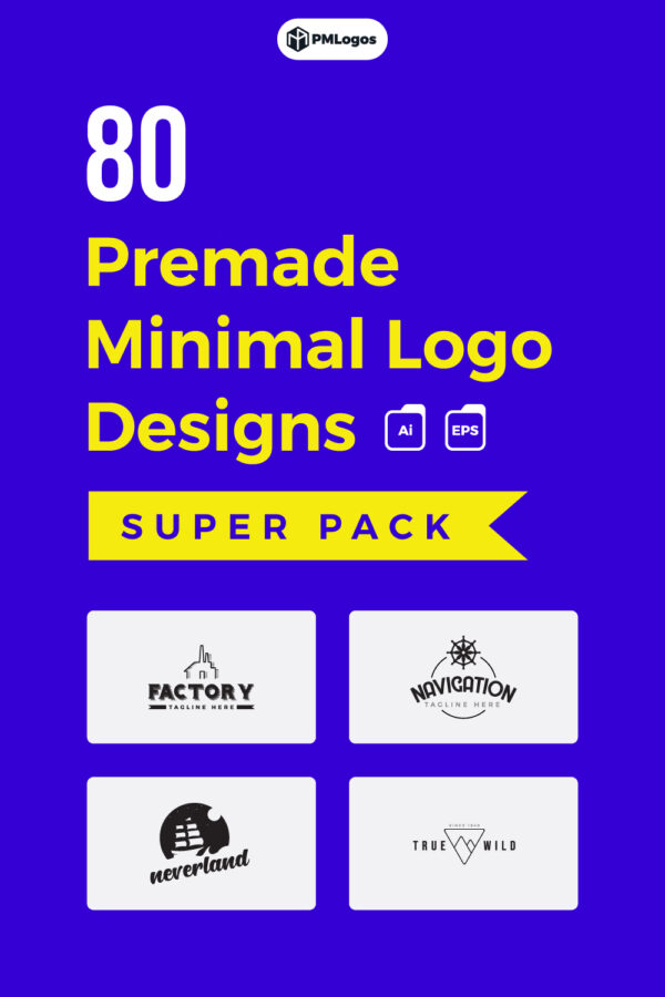 80 Minimal Logo Designs, Super Pack