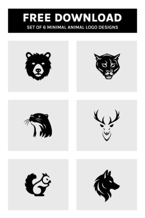 6 Minimal Animal Vector Logos.